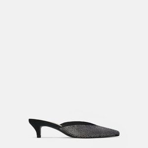 Zara Sparkly Heeled Mules | Size 9